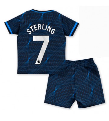 Chelsea Raheem Sterling #7 Replika Babytøj Udebanesæt Børn 2023-24 Kortærmet (+ Korte bukser)
